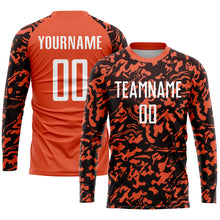 Load image into Gallery viewer, Custom Orange White-Black Sublimation Soccer Uniform Jersey
