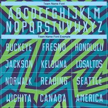 Загрузить изображение в средство просмотра галереи, Custom Teal Light Blue-Kelly Green Sublimation Soccer Uniform Jersey