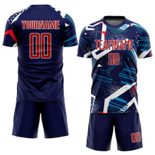 Charger l'image dans la galerie, Custom Navy Red-White Sublimation Soccer Uniform Jersey