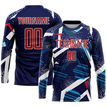 Charger l'image dans la galerie, Custom Navy Red-White Sublimation Soccer Uniform Jersey
