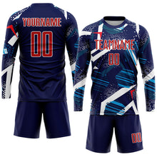 Charger l'image dans la galerie, Custom Navy Red-White Sublimation Soccer Uniform Jersey