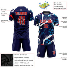 Charger l'image dans la galerie, Custom Navy Red-White Sublimation Soccer Uniform Jersey