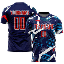 Charger l'image dans la galerie, Custom Navy Red-White Sublimation Soccer Uniform Jersey
