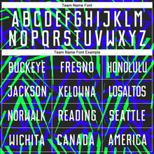 Laden Sie das Bild in den Galerie-Viewer, Custom Black White-Neon Green Sublimation Soccer Uniform Jersey