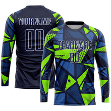 Charger l'image dans la galerie, Custom Navy Navy-Neon Green Sublimation Soccer Uniform Jersey