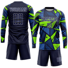 Charger l'image dans la galerie, Custom Navy Navy-Neon Green Sublimation Soccer Uniform Jersey