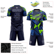 Charger l'image dans la galerie, Custom Navy Navy-Neon Green Sublimation Soccer Uniform Jersey