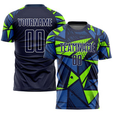 Charger l'image dans la galerie, Custom Navy Navy-Neon Green Sublimation Soccer Uniform Jersey