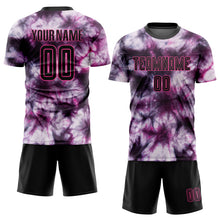 Загрузить изображение в средство просмотра галереи, Custom Tie Dye Black-Pink Sublimation Soccer Uniform Jersey