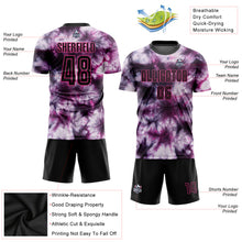Загрузить изображение в средство просмотра галереи, Custom Tie Dye Black-Pink Sublimation Soccer Uniform Jersey