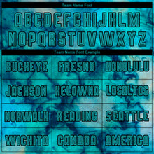 Загрузить изображение в средство просмотра галереи, Custom Tie Dye Teal-Black Sublimation Soccer Uniform Jersey