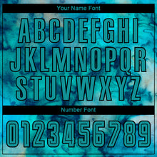 Загрузить изображение в средство просмотра галереи, Custom Tie Dye Teal-Black Sublimation Soccer Uniform Jersey