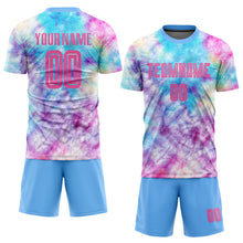 Загрузить изображение в средство просмотра галереи, Custom Tie Dye Pink-Light Blue Sublimation Soccer Uniform Jersey