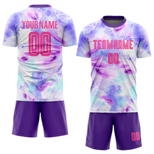 Загрузить изображение в средство просмотра галереи, Custom Tie Dye Pink-Purple Sublimation Soccer Uniform Jersey