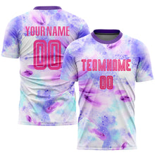 Загрузить изображение в средство просмотра галереи, Custom Tie Dye Pink-Purple Sublimation Soccer Uniform Jersey