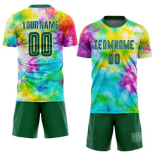Загрузить изображение в средство просмотра галереи, Custom Tie Dye Kelly Green-White Sublimation Soccer Uniform Jersey