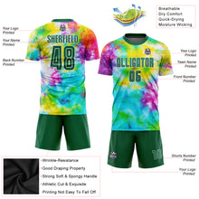 Загрузить изображение в средство просмотра галереи, Custom Tie Dye Kelly Green-White Sublimation Soccer Uniform Jersey