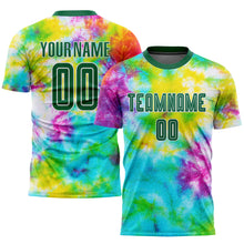 Загрузить изображение в средство просмотра галереи, Custom Tie Dye Kelly Green-White Sublimation Soccer Uniform Jersey