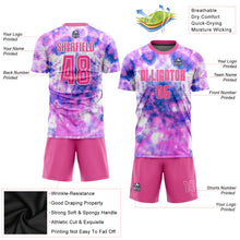 Загрузить изображение в средство просмотра галереи, Custom Tie Dye Pink-White Sublimation Soccer Uniform Jersey
