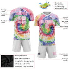 Load image into Gallery viewer, Custom Tie Dye White-Pink Sublimation Soccer Uniform Jersey