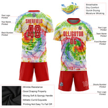 Загрузить изображение в средство просмотра галереи, Custom Tie Dye Red-White Sublimation Soccer Uniform Jersey