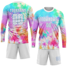 Загрузить изображение в средство просмотра галереи, Custom Tie Dye White-Light Blue Sublimation Soccer Uniform Jersey