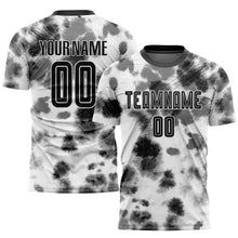 Laden Sie das Bild in den Galerie-Viewer, Custom Tie Dye Black-White Sublimation Soccer Uniform Jersey