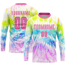 Загрузить изображение в средство просмотра галереи, Custom Tie Dye Pink-White Sublimation Soccer Uniform Jersey