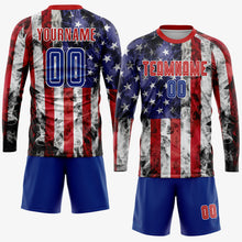 Charger l'image dans la galerie, Custom White Royal-Red American Flag Fashion Sublimation Soccer Uniform Jersey