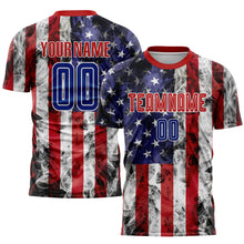 Charger l'image dans la galerie, Custom White Royal-Red American Flag Fashion Sublimation Soccer Uniform Jersey