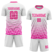 Charger l'image dans la galerie, Custom White Pink Sublimation Soccer Uniform Jersey