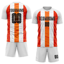 Charger l'image dans la galerie, Custom White Black-Orange Sublimation Soccer Uniform Jersey