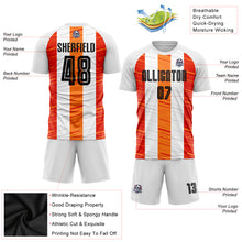 Charger l'image dans la galerie, Custom White Black-Orange Sublimation Soccer Uniform Jersey
