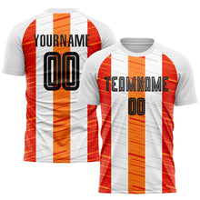 Charger l'image dans la galerie, Custom White Black-Orange Sublimation Soccer Uniform Jersey