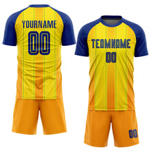 Загрузить изображение в средство просмотра галереи, Custom Gold Royal-Orange Sublimation Soccer Uniform Jersey