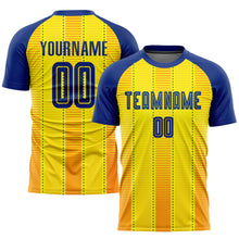 Загрузить изображение в средство просмотра галереи, Custom Gold Royal-Orange Sublimation Soccer Uniform Jersey