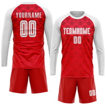 Загрузить изображение в средство просмотра галереи, Custom Red White Away Sublimation Soccer Uniform Jersey