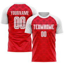 Загрузить изображение в средство просмотра галереи, Custom Red White Away Sublimation Soccer Uniform Jersey