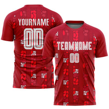 Загрузить изображение в средство просмотра галереи, Custom Red White Home Sublimation Soccer Uniform Jersey