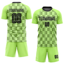 Загрузить изображение в средство просмотра галереи, Custom Neon Green Black Third Sublimation Soccer Uniform Jersey
