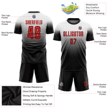 Load image into Gallery viewer, Custom White Red-Black Sublimation Fade Fashion Soccer Uniform Jersey