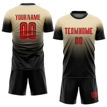Загрузить изображение в средство просмотра галереи, Custom Cream Red-Black Sublimation Fade Fashion Soccer Uniform Jersey