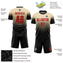 Загрузить изображение в средство просмотра галереи, Custom Cream Red-Black Sublimation Fade Fashion Soccer Uniform Jersey