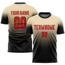Загрузить изображение в средство просмотра галереи, Custom Cream Red-Black Sublimation Fade Fashion Soccer Uniform Jersey