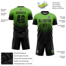 Charger l'image dans la galerie, Custom Neon Green Black Sublimation Fade Fashion Soccer Uniform Jersey