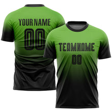 Charger l'image dans la galerie, Custom Neon Green Black Sublimation Fade Fashion Soccer Uniform Jersey