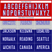 Laden Sie das Bild in den Galerie-Viewer, Custom Red White-Royal Sublimation Croatian Flag Soccer Uniform Jersey