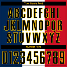 Charger l'image dans la galerie, Custom Navy Black White Red-Gold Sublimation French Flag Soccer Uniform Jersey