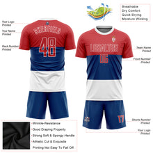 Laden Sie das Bild in den Galerie-Viewer, Custom Royal Red-White Sublimation Serbian Flag Soccer Uniform Jersey