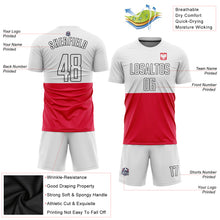Load image into Gallery viewer, Custom Red White-Black Sublimation Polish Flag Soccer Uniform Jersey
